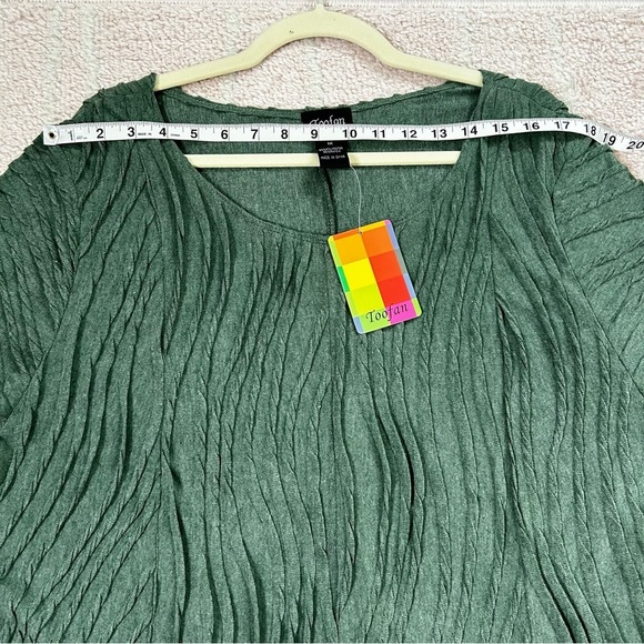 NWT Toofan Textured Sage Green Tunic Top Size 1X Lagenlook Art to Wear - Picture 4 of 9